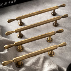 Solid Antique Brass cupboard Handle minimalist Furniture Drawer Knobs Hardware Kitchen Cabinet Bronze Retro Pulls