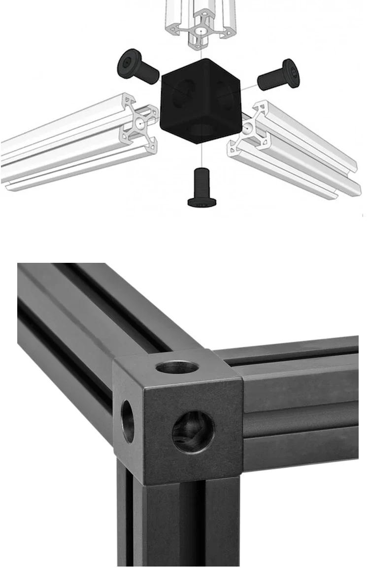 Description Picture 6 of item4Pcs Openbuilds 2020 Aluminum Three Way Cube Connector Joint V-Slot T-Slot Three Way Connector 90 Degree Angle Corner Bracket