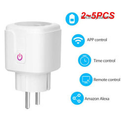 2~5PCS Smart WiFi Plug Adaptor 16A Remote Voice Control Power Monitor Socket Outlet Timing Function work with Alexa Home