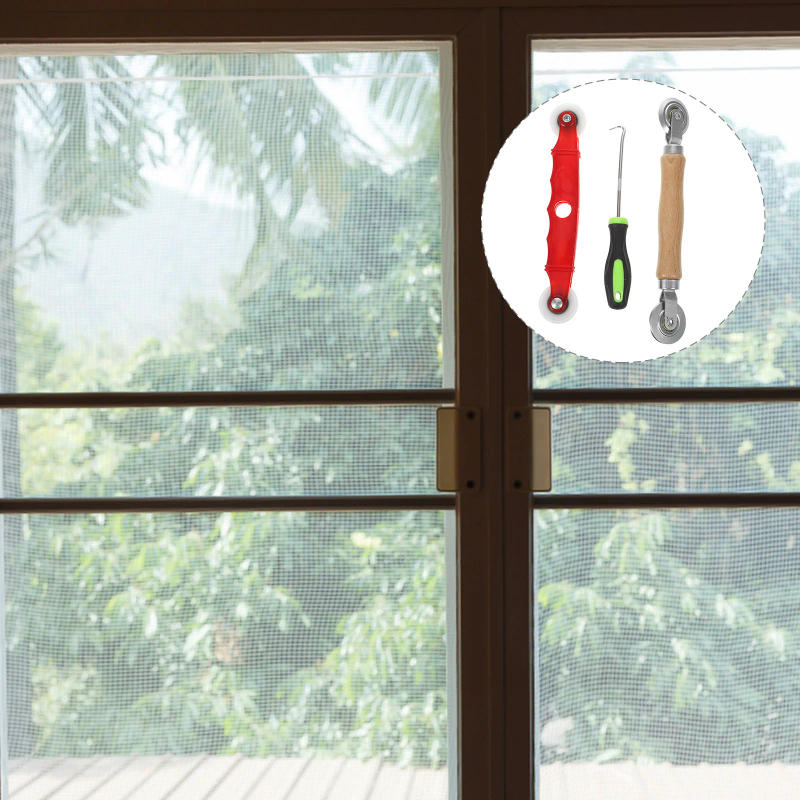 Description Picture 5 of item1 set Screen Press Tool Roller Spline Hook Replacement Removal Aluminum Frame Accessories Window Repair Kit Steel Screen