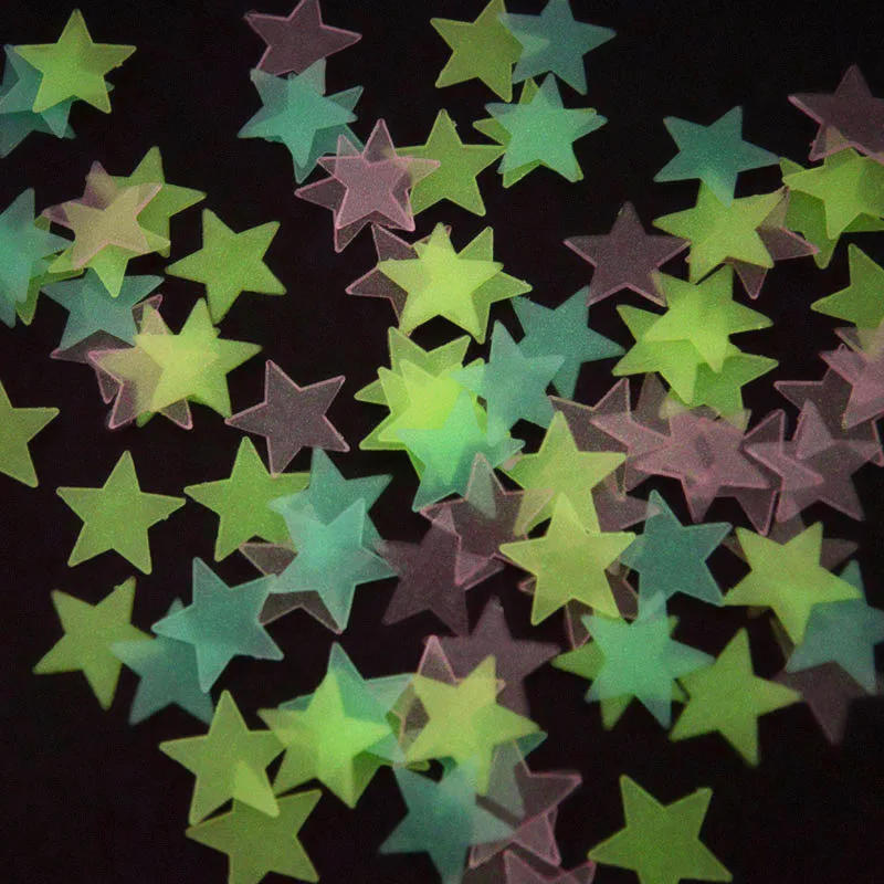 Description Picture 5 of item100pcs Glow in the Dark Star Wall Stickers Luminous Fluorescent Star Stickers Kids Baby Rooms Bedroom Ceiling Home Decor Decals