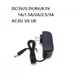 DC5V/5.5V/6V/6.5V//1A/2A/2.5A/3A European standard American standard British plug power adapter transformer charger DC5.5*2.5MM