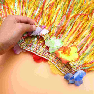 Kids Hawaii Party Dress Hula Dancer Grass Skirt Hawaii Skirt Kids Grass Skirt Set Summer Party Skirt Hawaiian Costume Set