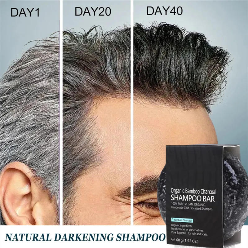 Description Picture 2 of itemSoap Hair Darkening Shampoo Bar Repair Gray White Hair Color Dye Face Hair Body Shampoo 60g Natural Organic Hair Conditioner