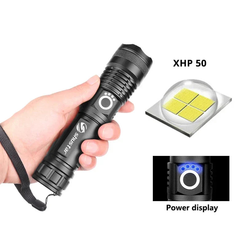 Description Picture 2 of itemHigh Power LED Flashlight Camping Torch With 4 Core P50 Lamp Bead Zoomable 5 Lighting Modes Use of High Strength Aluminum Alloy