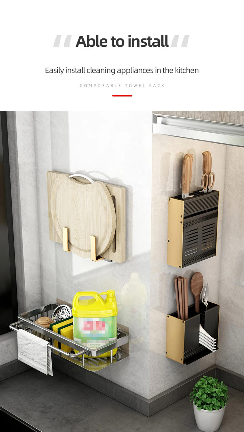 Description Picture 4 of itemKitchen Storage Rack Space Aluminum Sink Tool Cloth rack Kitchen Storage And Storage Rack Kitchen Cabinet Storage