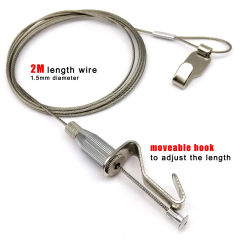 2M Length Stainless Steel Wire Picture Photo Oil Painting Light Art Work Show Chute Track Rail Ceiling Adjustable Hook Hanger