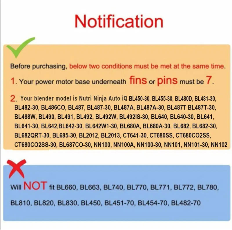 Description Picture 2 of item7-Fins Male Ninja Blender Blade Replacement Parts Compatible with Auto iQ BL486 BL642 N102 BL682 BL450-30 BL482-30 Blender Parts