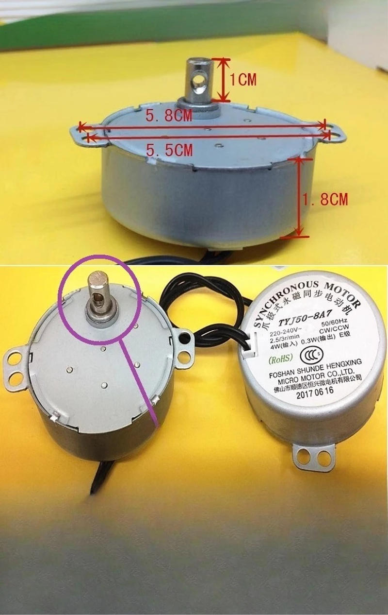 Description Picture 4 of item1pcs for Airmate fan Containing Brand new AC 220V~240V 2.5/3rpm TYJ50-8A7 synchronous motor
