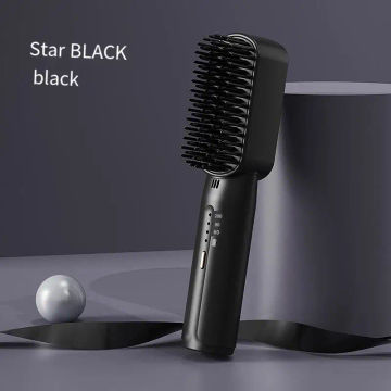 High Quality Portable Cordless Hair Straightening Brush with 3 Temperature Settings Hair Flat Iron Comb for Travel Home Salon