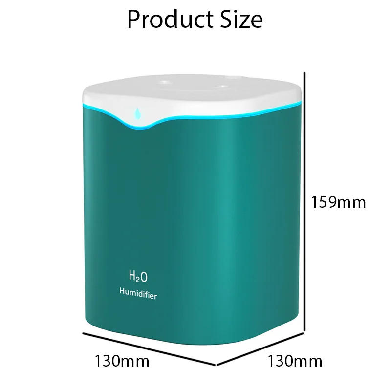 Description Picture 5 of item2000ML USB Air Humidifier Double Spray Port Essential Oil Aromatherapy Humificador Cool Mist Maker Fogger Purify for Home Office