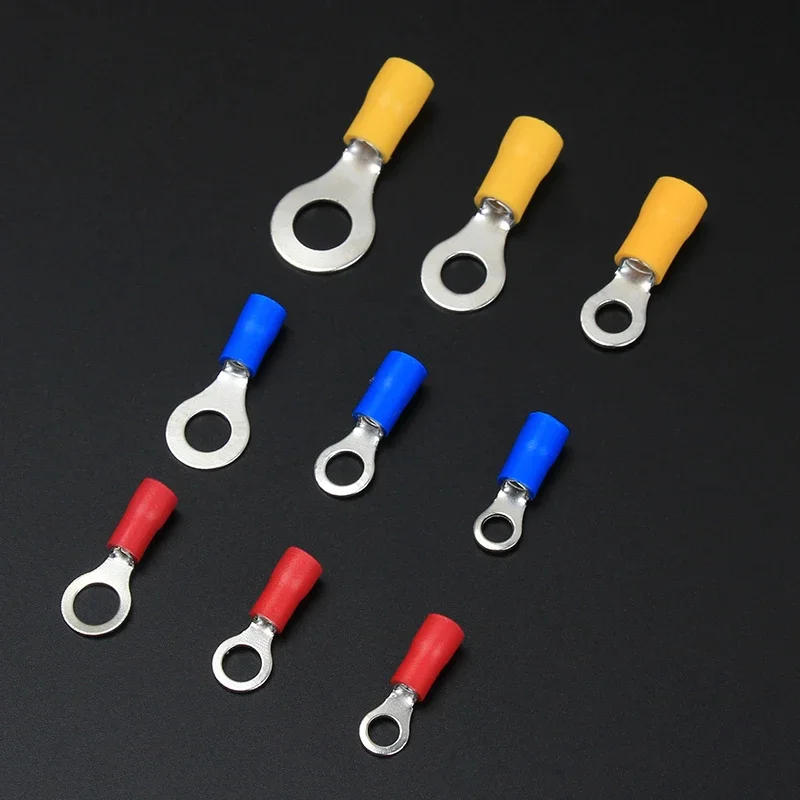 Description Picture 5 of item128Pcs Insulated Ring Terminal Crimp Connector Kit Ring Cable Wire Connectors Cord Pin End Butt Terminals RV1.25 RV2 RV5.5