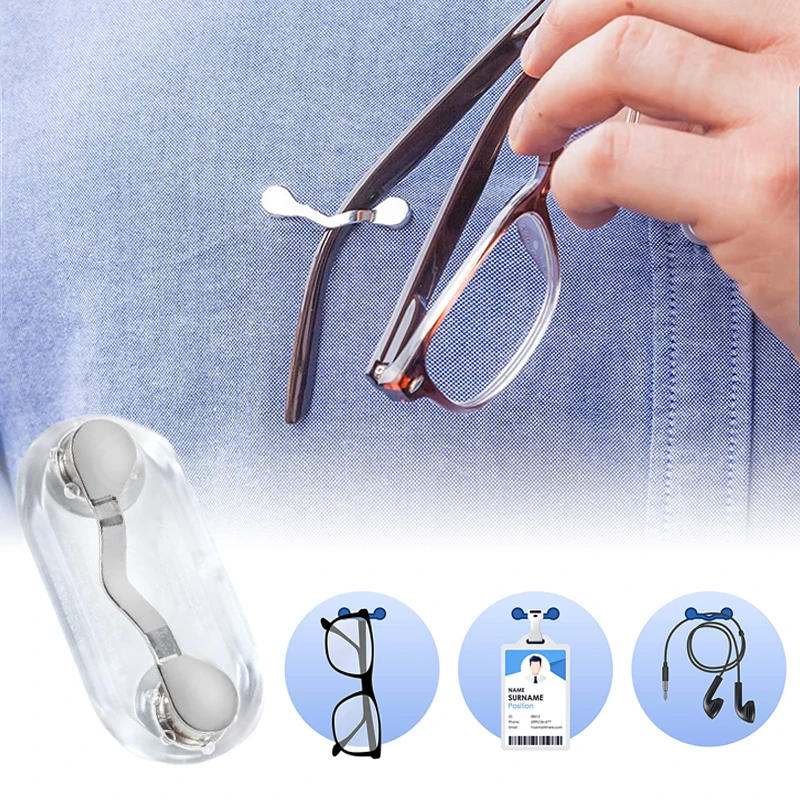 Description Picture 2 of itemMultifunction Magnetic Hang Eyeglass Holder Glasses Hook Sunglasses Headset Line Clips Portable Clothes Magnet Clip Buckles