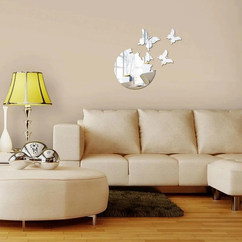 Description Picture 3 of itemButterfly DIY Mirror Wall Sticker Room Decor Stickers Decal Bedroom Bathroom Home Decor