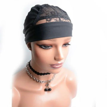 Alileader Stretch Wig Cap Hair Net With Black Ice Silk Hair Grip Headband Wig Making Tools For Weaving Lace Grip Wig Cap
