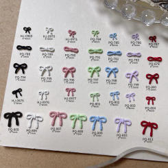 20PCS Macaron Colorful Spray Painted Mini Bow Ribbon Alloy Nail Art Rhinestones Decorations Manicure Metallic Lovely Charms