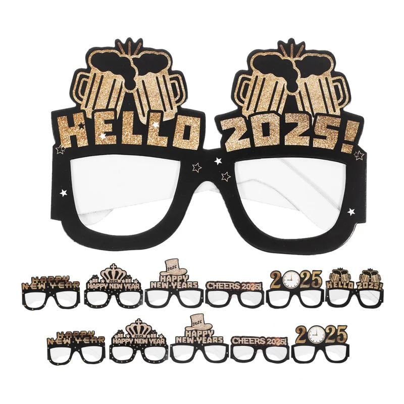 Description Picture 6 of item12Pcs New Years Eve Paper Glasses 2025 Paper Glasses Eye Decoration Funny Eyeglasses Cosplay Sunglasses Party Photobooth Props