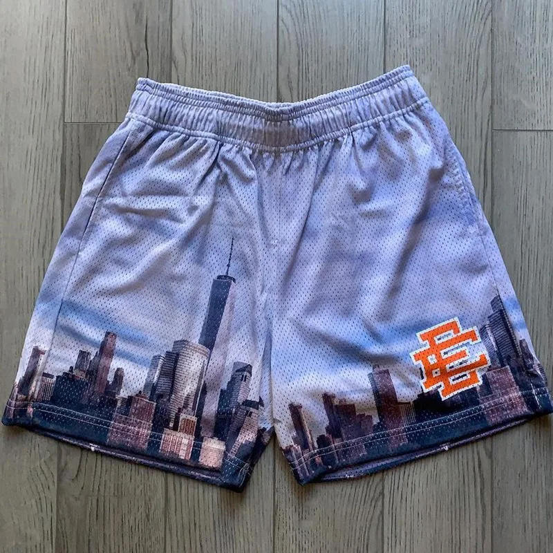 Description Picture 5 of itemNew Summer Eric Emanuel EE Basic Mesh Short Classic Floral Printed Gym Shorts Men's Gym Basketball Sports Beach Shorts