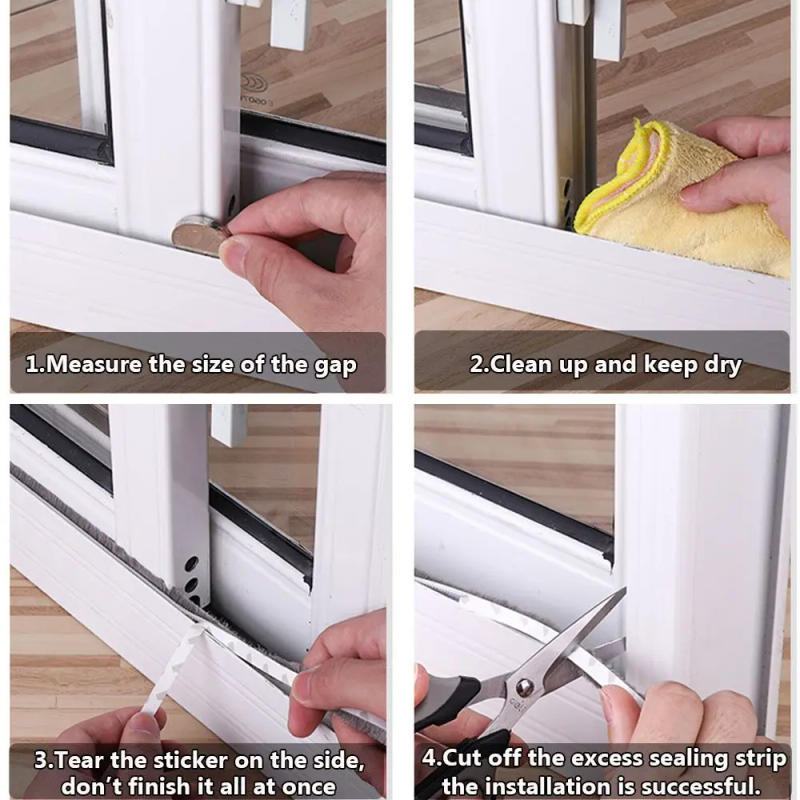 Description Picture 5 of item5 Meters Brush Strip Self Adhesive Door Window Sealing Strip Home Door Window Sound Insulation Wind-proof Strip Gasket