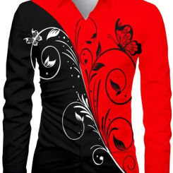 Fashionable Men's Floral HD Pattern Men's Tops Gradient Color Casual Outdoor Party Soft and Comfortable 2024 New Style Shirt