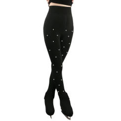 Velvet Thick Figure Skating Pants Rhinestone Ice Skating Clothes Skating Socks Ski Socks Professional Socks Gymnastics Socks