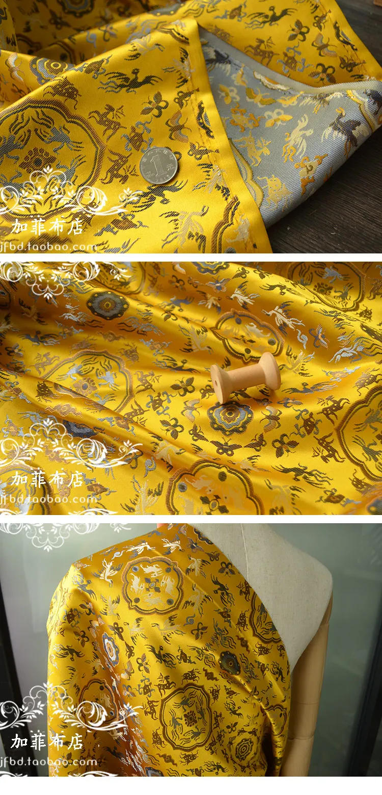 Description Picture 6 of itemWeaving Brocade Jacquard Fabric Traditional  Patterns Song Brocade Pure Polyester Material Wholesale Cloth By Meters Diy Sew