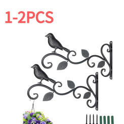 Garden Iron Hook Bracket Metal Practical Wall Mounted Flower Pot Basket for Outdoor Indoor Hanging Plants Supplies