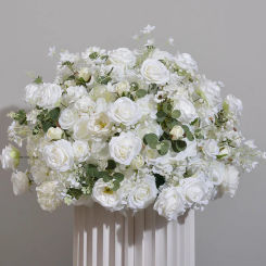 White Gypsophila Rose Road Lead Flower Ball Wedding Backdrop Decor Babybreath Floral Table Flower Centerpieces Event Party Props