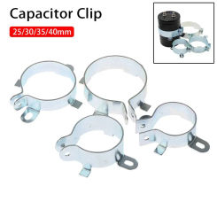 1Pcs Fastening Clamping Ring Capacitor Clip Tin Plated Iron Hoop Holder Mounting Clamp 2 Feet 25mm 30mm 35mm 40mm Fixing Bracket