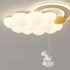 Cartoon Cloud Rainbow LED Ceiling Light Bear Horse Rabbit Bedroom Ceiling Lamps Care Baby Children's Room Chandelier Lighting
