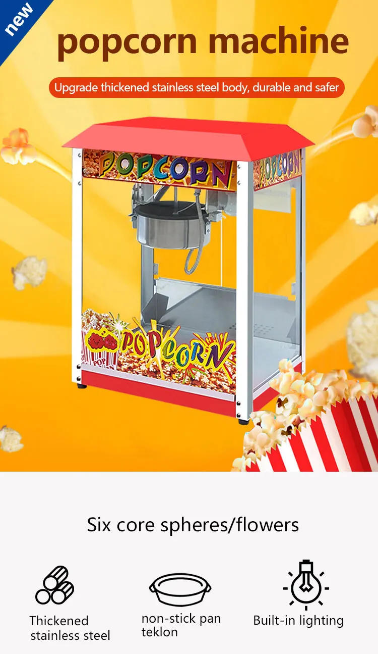 Description Picture 2 of itemCompetitive Price Portable Commercial Electric Automatic Stainless Steel Popcorn Maker Machine