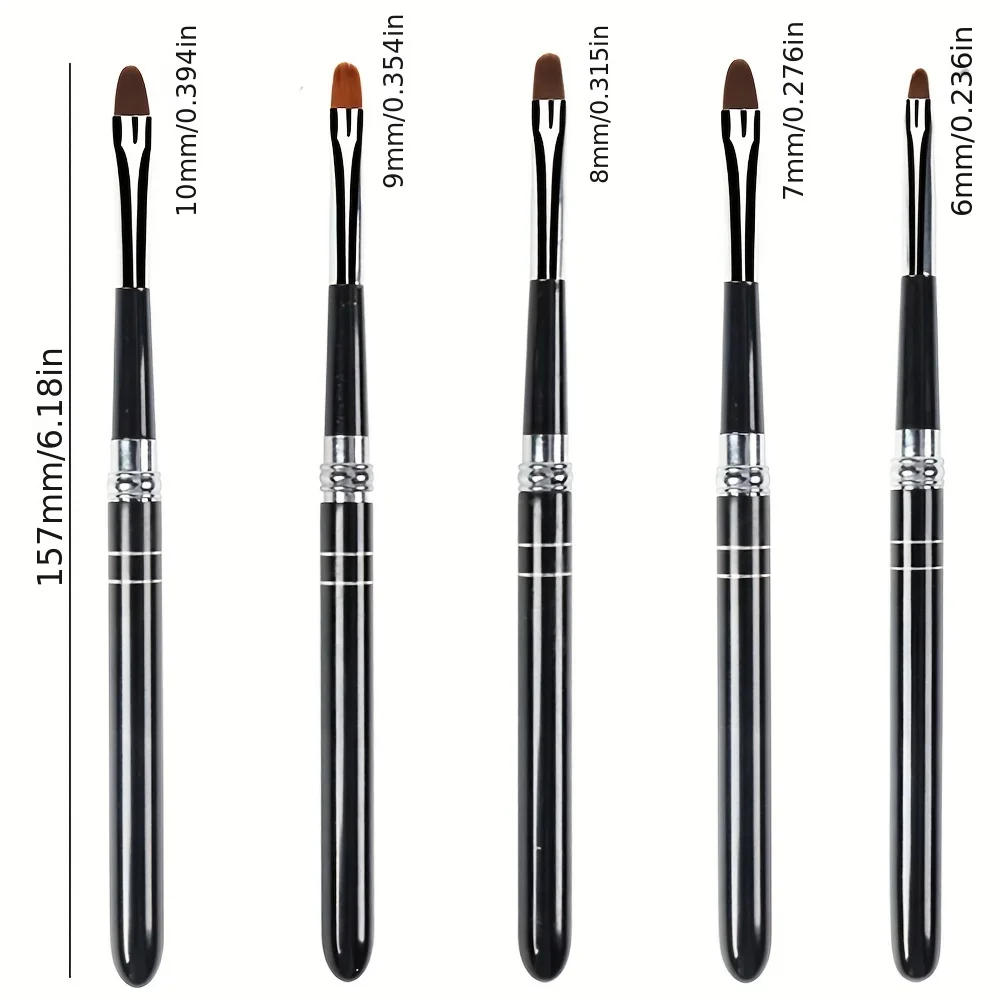 Description Picture 5 of itemBQAN #2#4#6#8Oval Brush UV Gel Nail Brush Nail Art Painting Pen Tools Manicure Art Acrylic Brushes Nail Drawing Pen Tools