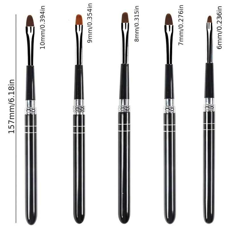 Description Picture 5 of itemBQAN #2#4#6#8Oval Brush UV Gel Nail Brush Nail Art Painting Pen Tools Manicure Art Acrylic Brushes Nail Drawing Pen Tools