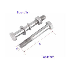 304 Stainless Steel Half Tooth External Hexagonal Bolt And Nut Set