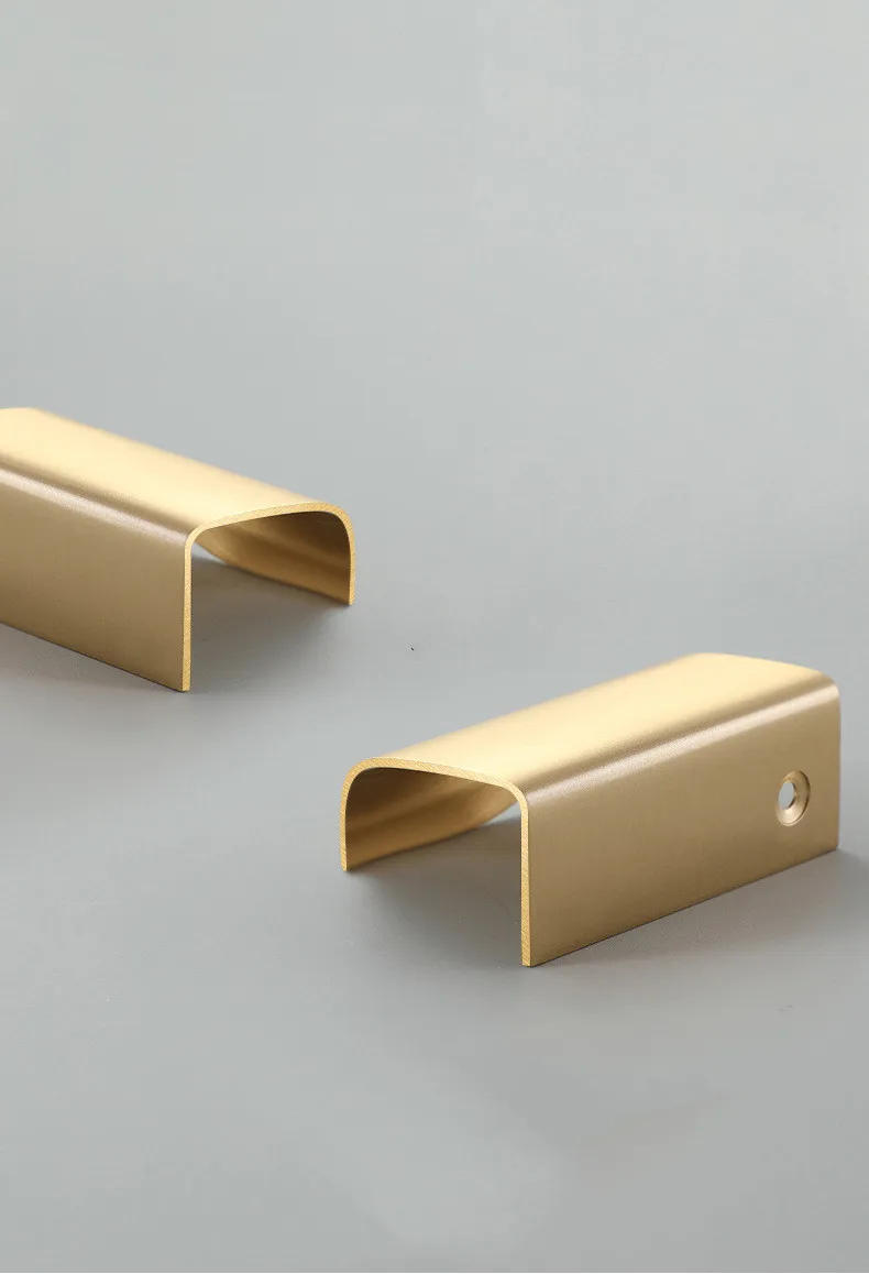 Description Picture 4 of itemPure Copper Cabinet Door Handle Built-in Drawer Knobs Creative Leaf Shape Door Knob Light Luxury Golden Kitchen Cabinet Handles