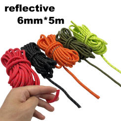 5m 6mm Thick Rope Reflective Camping Wind Rope Tent Rope Multifunction Line Outdoor Sports Hiking Tent Accessories