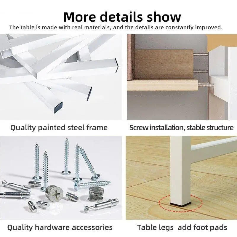 Description Picture 6 of itemModern Simple Style Bedroom Computer Desk Metal Frame Office Rectangular Home Wood Home Office Modern Computer Desk