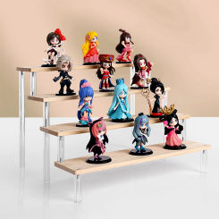 1-5 Tier Clear Acrylic Display Stand,Display Riser Shelf for Cupcake,Perfume Decoration and Organizer Amiibo Funko POP Figures