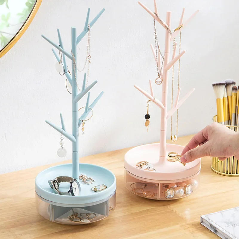 Description Picture 2 of item1pc Rotable Jewelry Stand Creative Tree Branch Earrings Necklace Ring Display Rack Desktop Multifunctional Storage Holder