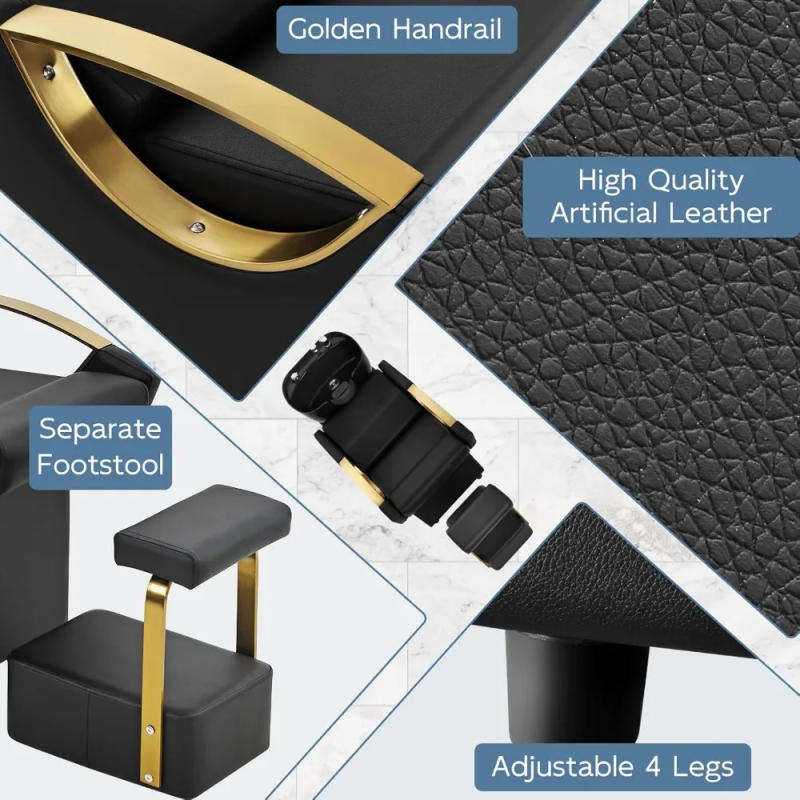 Description Picture 4 of itemShampoo Bowl and Chair Set for Salon, Hair Washing Station for Hair Stylist, ABS Plastic Backwash Barber Sink with Separate