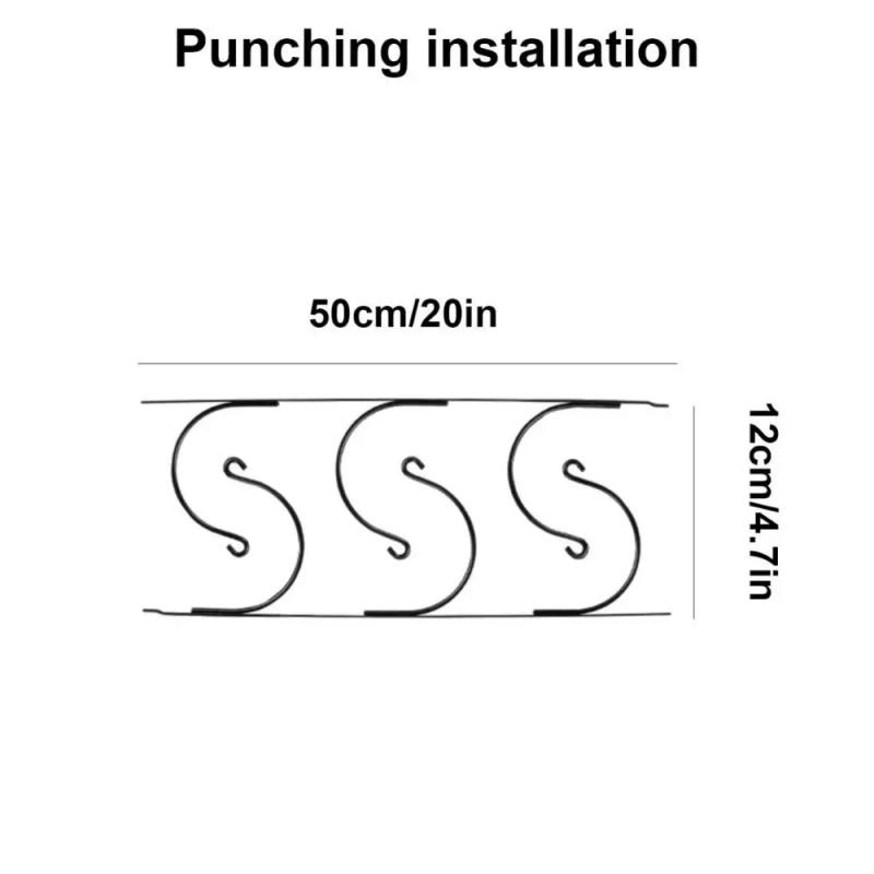 Description Picture 3 of itemDurable Multi-Layer Wall Mounted Towel Rack Put Supplies Iron Storage Hanging Racks Multifunctional Black Wine Rack Living Room