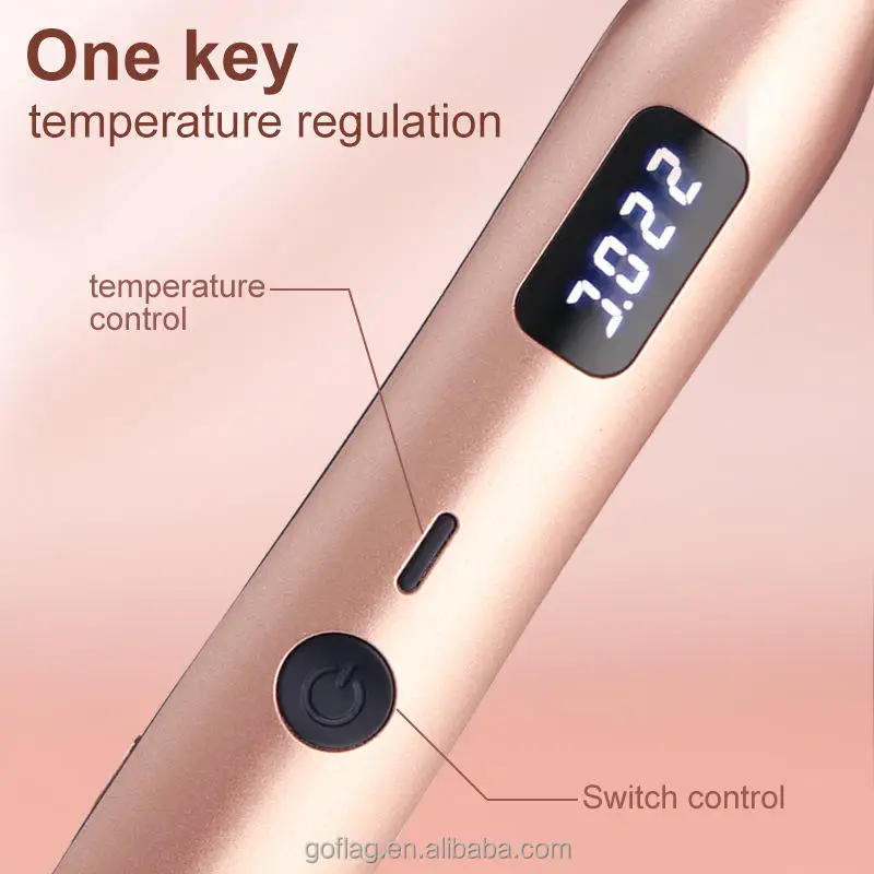 Description Picture 3 of itemCustom Logo 0.3 Inch Mini Pencil Titanium Plate 470 Degree LCD Display Hair Flat Iron Curler Portable Hair Straightener