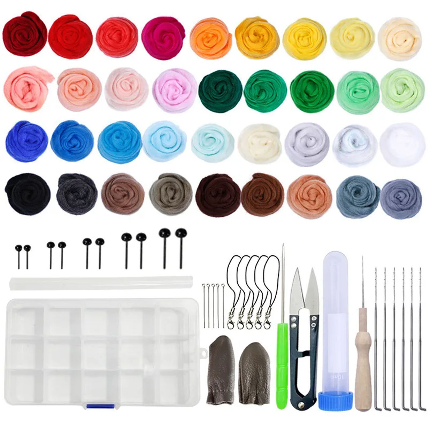 Description Picture 5 of item40 Color Needle Felting Kit Wool Felting Tools Handmade Felt Needle Set Wool Felting Fabric Materials Accessories