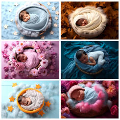 2024 Newborn Art Portrait Backdrop, Baby Shower, Kids Birthday Photography, Sweet Pink Floral Decor, Background Photo Studio