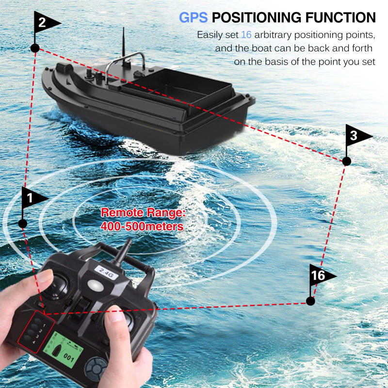 Description Picture 5 of itemGPS Fishing Bait Boat with Large Bait Container Automatic Bait Boat with 400-500M Remote Range
