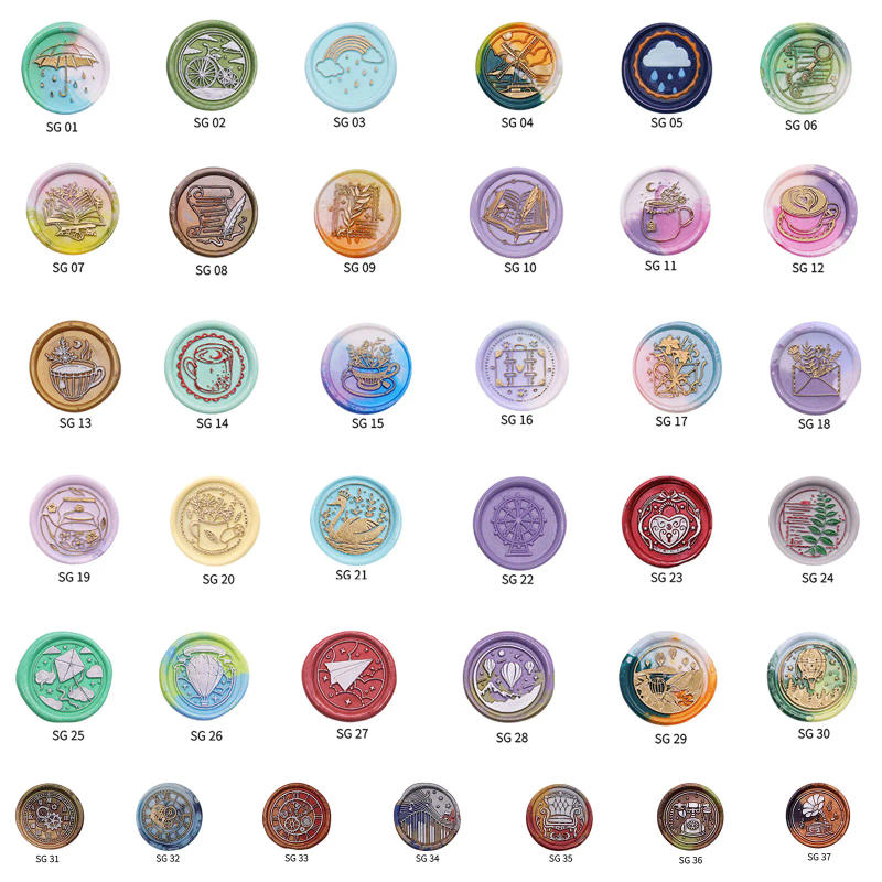 Description Picture 5 of item25mm Retro Round Time Seal Wax Seal Stamp Head DIY Envelopes Stamps Replace Heads For Wedding Invitation Signature Kids Toy