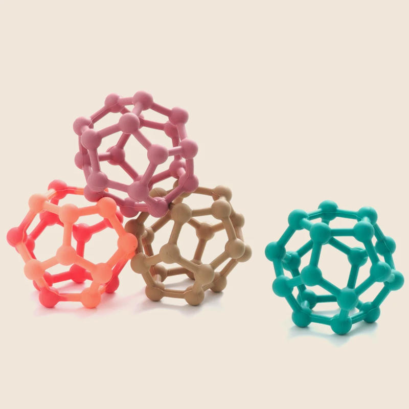 Description Picture 3 of itemNew Color Silicone Teether Toy BPA Free Baby 0-12 Toys Teething Ring Sensory Baby Toys Toddlers Silicone Soothing Chewing Toys