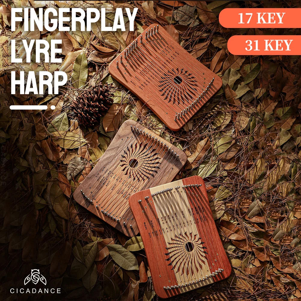 Description Picture 2 of item17 String Fingerplay Lyre Harp 31 Strings Chromatic Thumb Piano Lira Musical Instruments Gifts Idea For Professional Beginner
