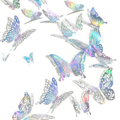 12Pcs/Set 3D Hollow Wall Stickers Butterflies Mirror Wall Art Party Wedding Decoration DIY Home Decor Stickers Fridge Wall Decal