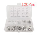 120Pcs Stainless Steel E-Type Clip Assortment Kit Shaft Retaining Shaft Ring For Shaft Fastener M1.5~M10